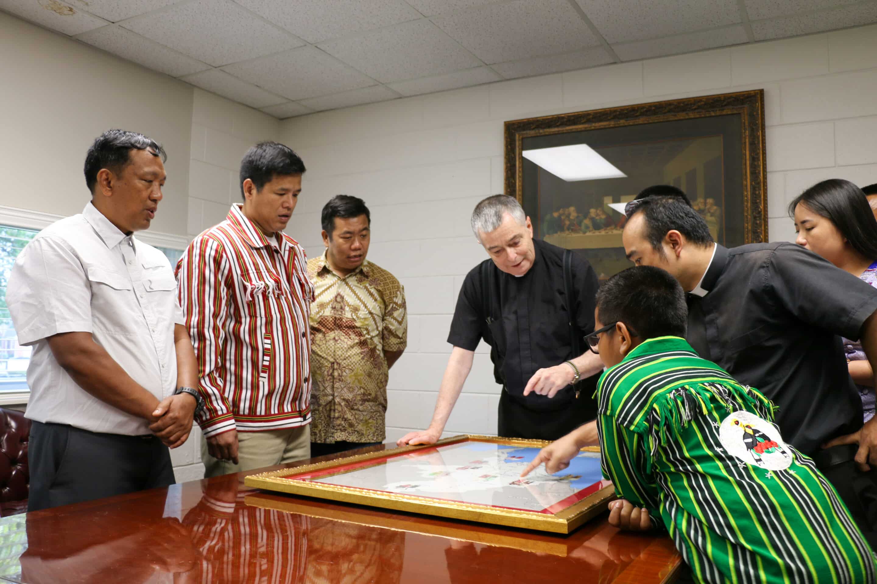 Myanmar Map Gift to Bishop-12 Fr. Stephen Van Lal Than
