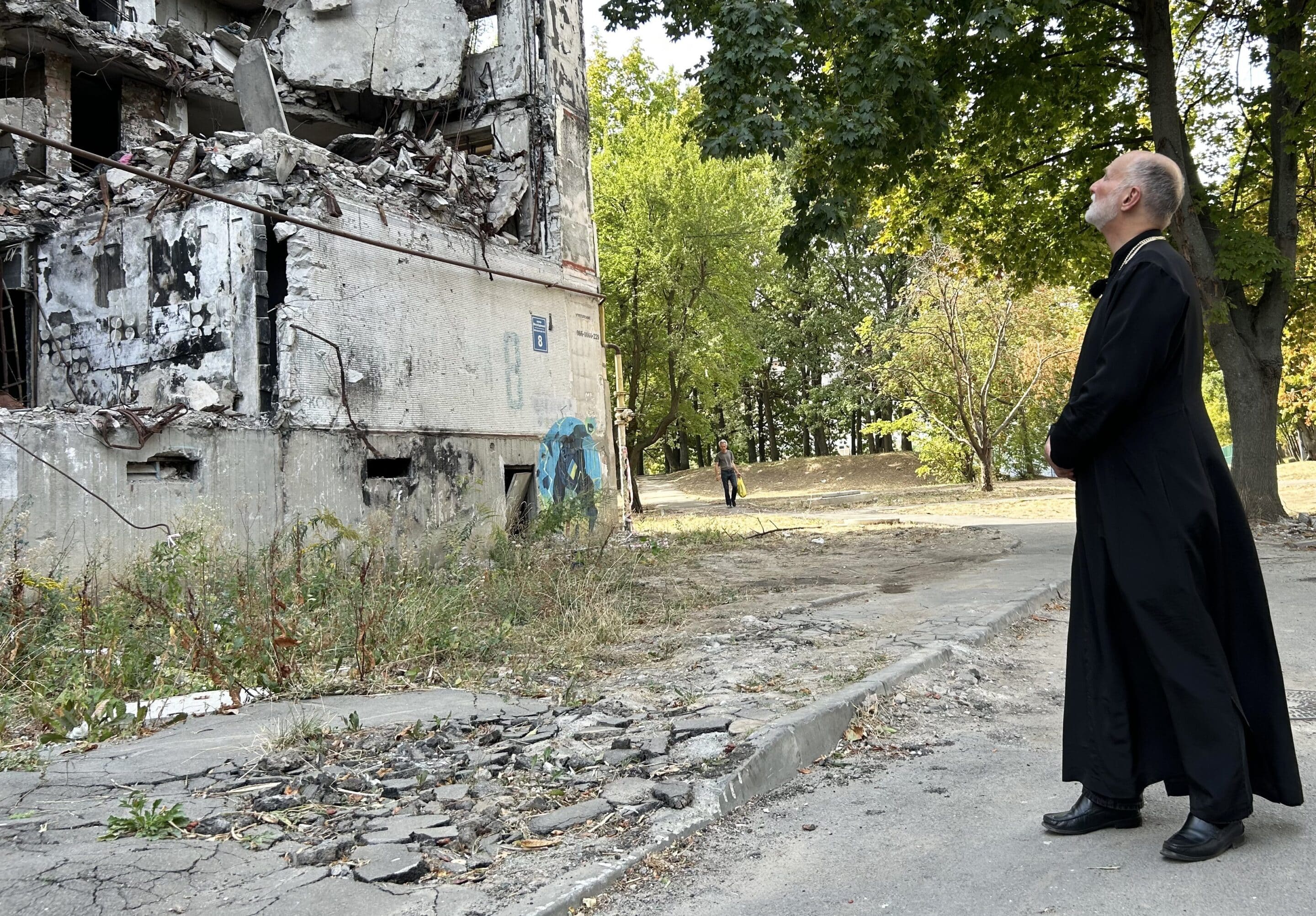 ARCHBISHOP GUDZIAK DESTROYED BUILDING KHARKIV Fr. Stephen Van Lal Than
